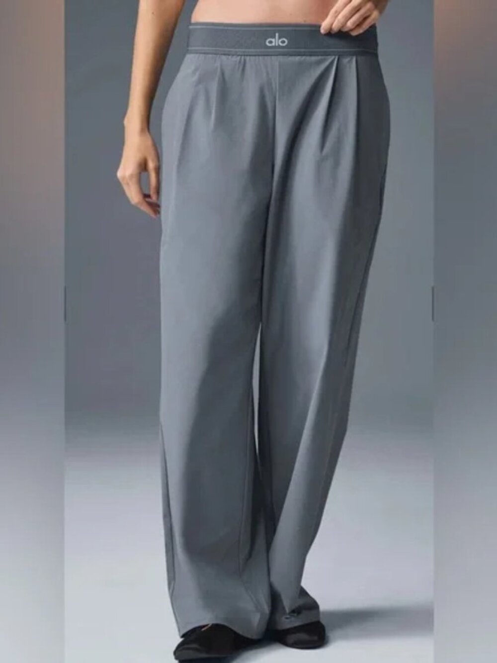 🧊Alo Yoga Suit Up Trouser Steel Gray Regular 🎯 Minimal Style - Picture 9 of 11